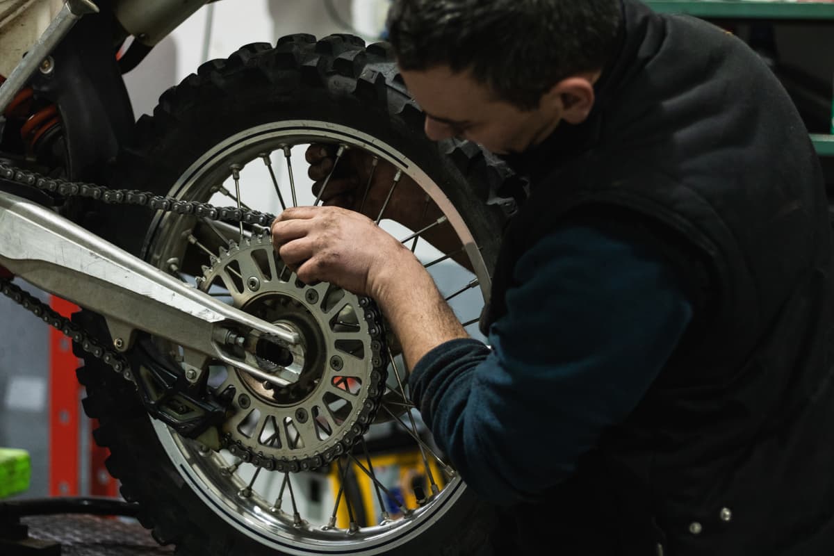 Mechanic working on a car
